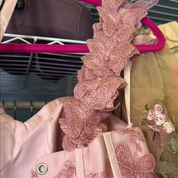 Elegant Pink Lace Gown - Picture 11 of 12